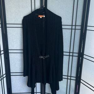 Macy's Onea Chic Black Women's Cardigan with Buckle Detail